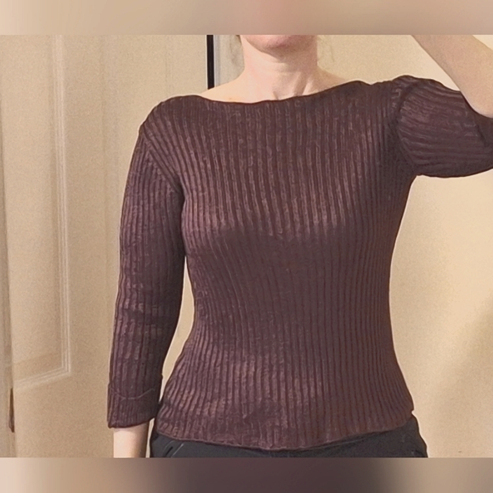 🍂DKNY🍂Wine, 3/4 Sleeve Rayon Sweater